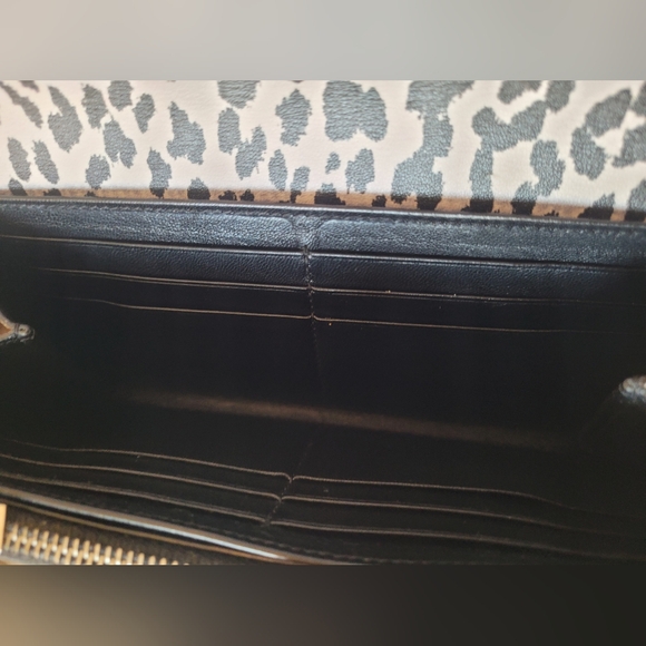 Yves Saint Laurent Leopard Print Calfskin Bifold Wallet Clutch YSL - Picture 9 of 11